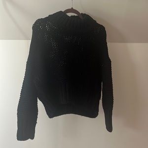 Free People Black Chunky Knit Sweater